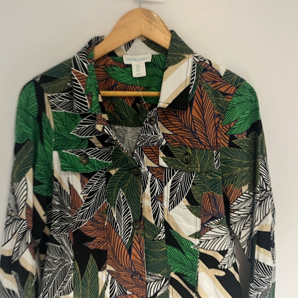 Cynthia Rowley Medium button down jacket jungle print - Picture 3 of 5